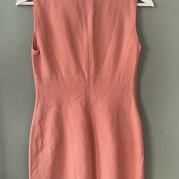 Ann Taylor LOFT Coral Linen Blend Pencil Dress Size 2 XS - Picture 3 of 5